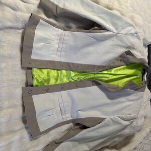 Tahari White and Tan Blazer with Green Lining
